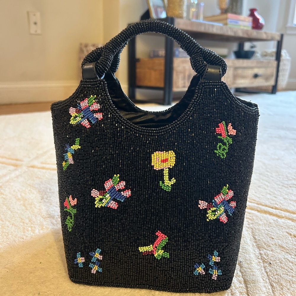 BEADED COTE BAG | FIRST BLOOM NIGHT - STAUD